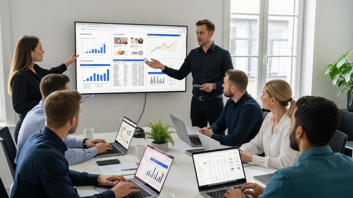 Google Ads strategieën, teamwork, kantoor