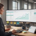 Marketer analyzing Google Ads optimization dashboard