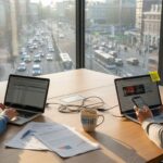 Het marketingteam bekijkt samen de resultaten van hun Google Ads-campagnes.