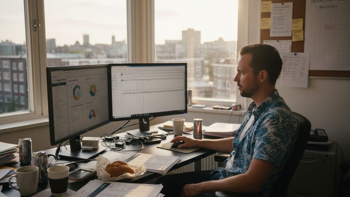 Marketingmanager werkt aan het opzetten van een effectieve Google Ads-campagne