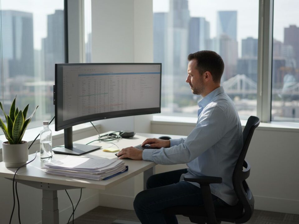 Marketer reviewing Google Ads campaigns