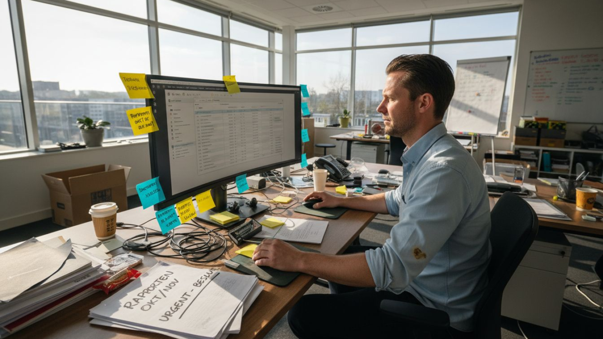 Een e-commerce manager die op kantoor bezig is met het optimaliseren van Google Ads campagnes.