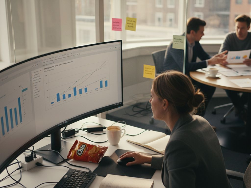 Het marketingteam zit bij elkaar om de nieuwe campagne uit te stippelen.