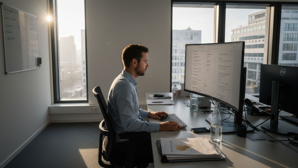 Een marketeer analyseert de prestaties van Google Ads campagnes.