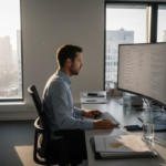 Een marketeer analyseert de prestaties van Google Ads campagnes.