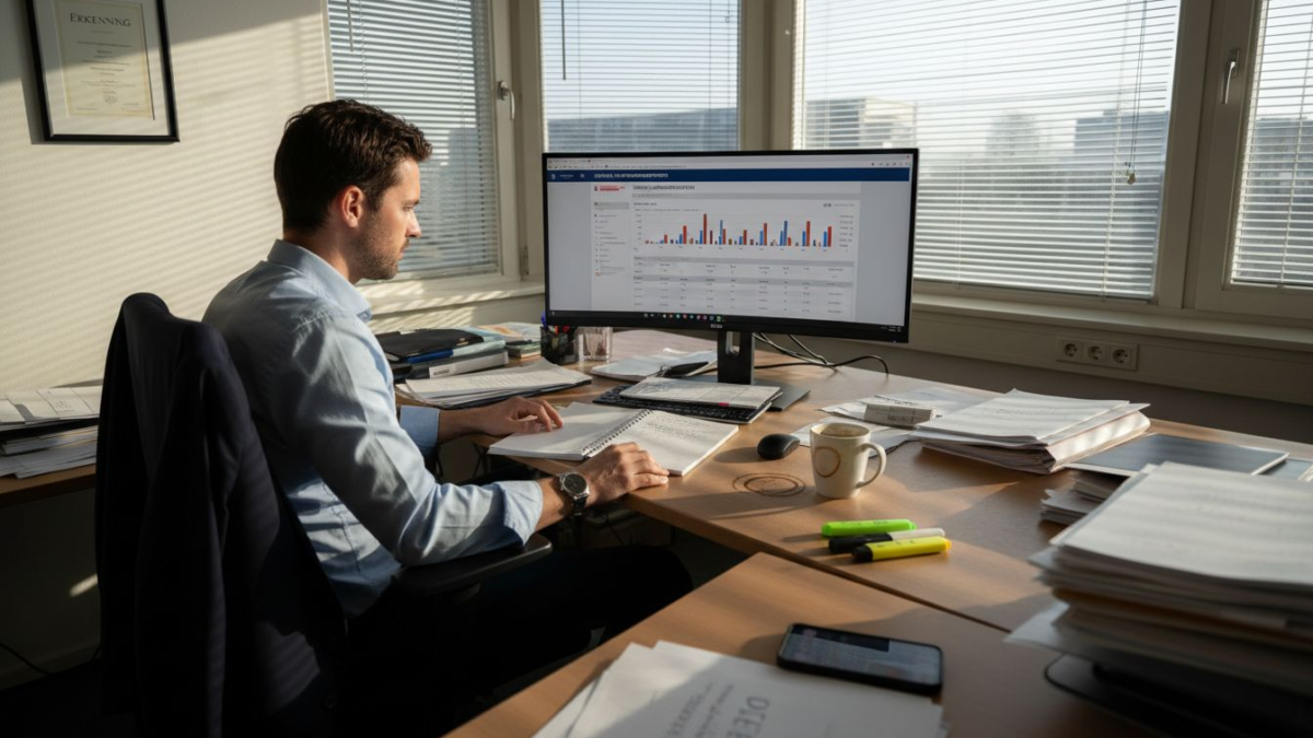 Een Google Ads specialist bekijkt het advertentie-account om campagnes te optimaliseren.