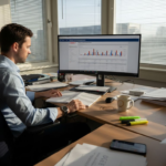 Een Google Ads specialist bekijkt het advertentie-account om campagnes te optimaliseren.