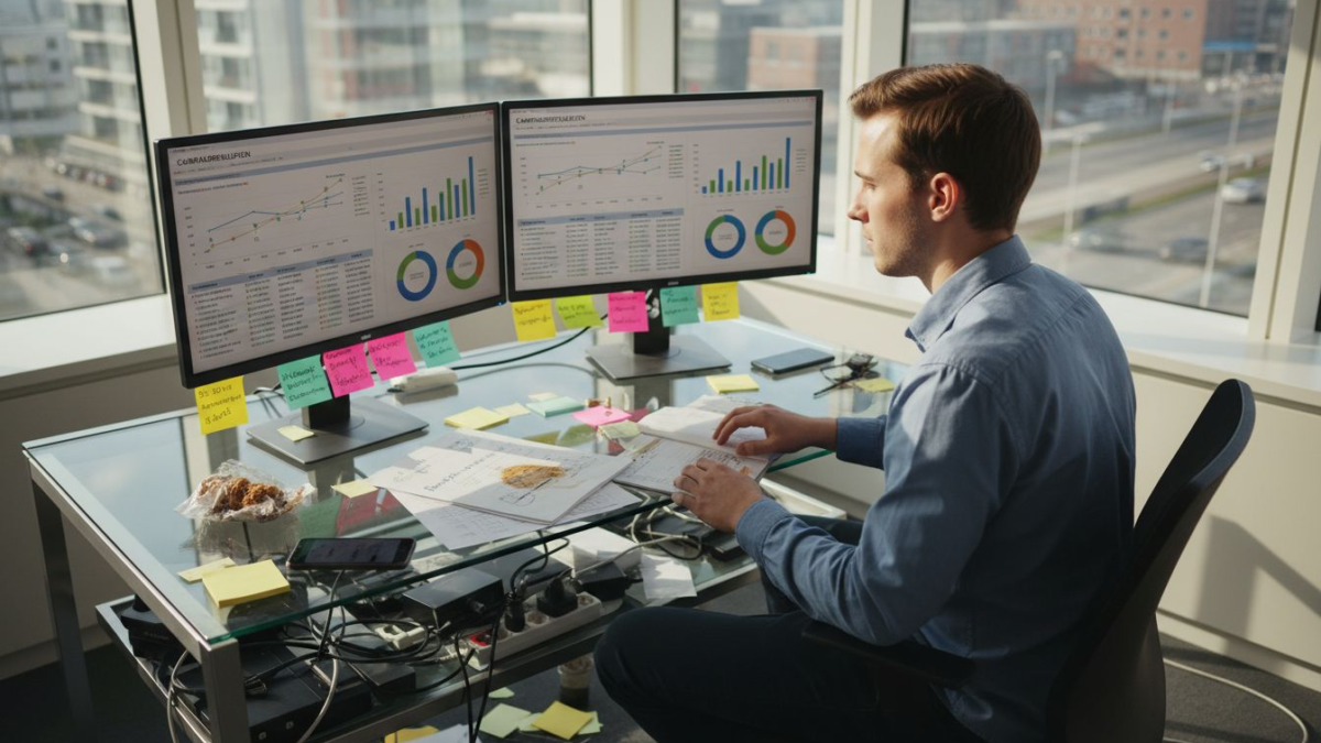 Een marketeer analyseert de resultaten van een digitale campagne.